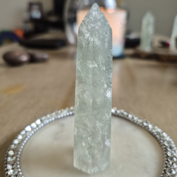 None Other - Natural Fluorite Crystal Point Obelisk Tower #J